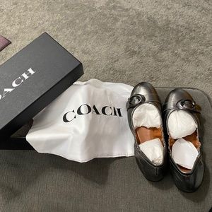 Coach gunmetal  buckle flats